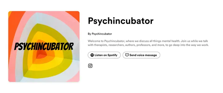 The Psychincubator podcast page on Spotify